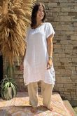Made in Italy Amalfi Pure Linen Shift Dress White /4 =